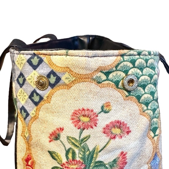 Vintage Flowers Floral Patchwork Tote Shoulder Bag - Picture 4 of 10